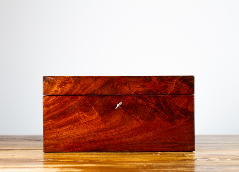 Flamed Mahogany Converted Tea Caddy