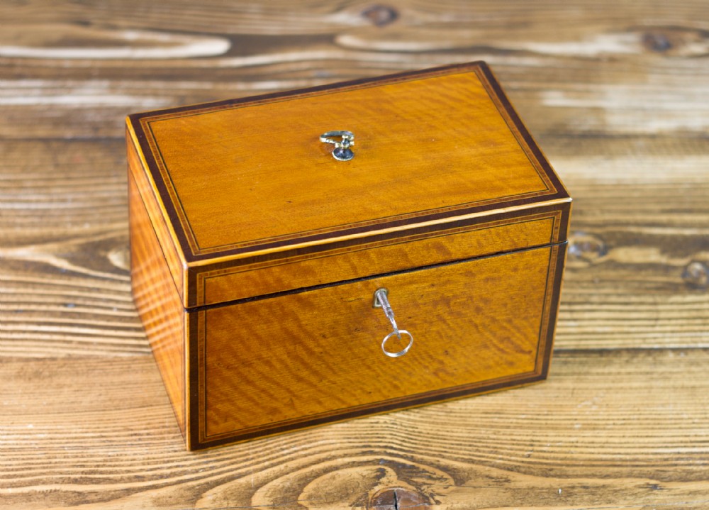 Twin Canister Satinwood Tea Caddy 1820