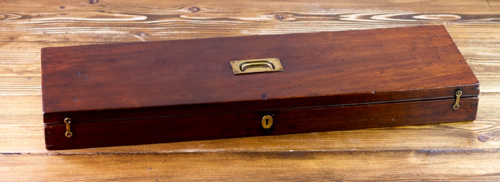 Long Solid Mahogany Shotgun Case 1840