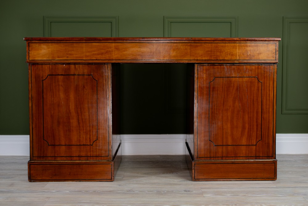 Victorian Satinwood Pedestal Desk c.1880 View XIII