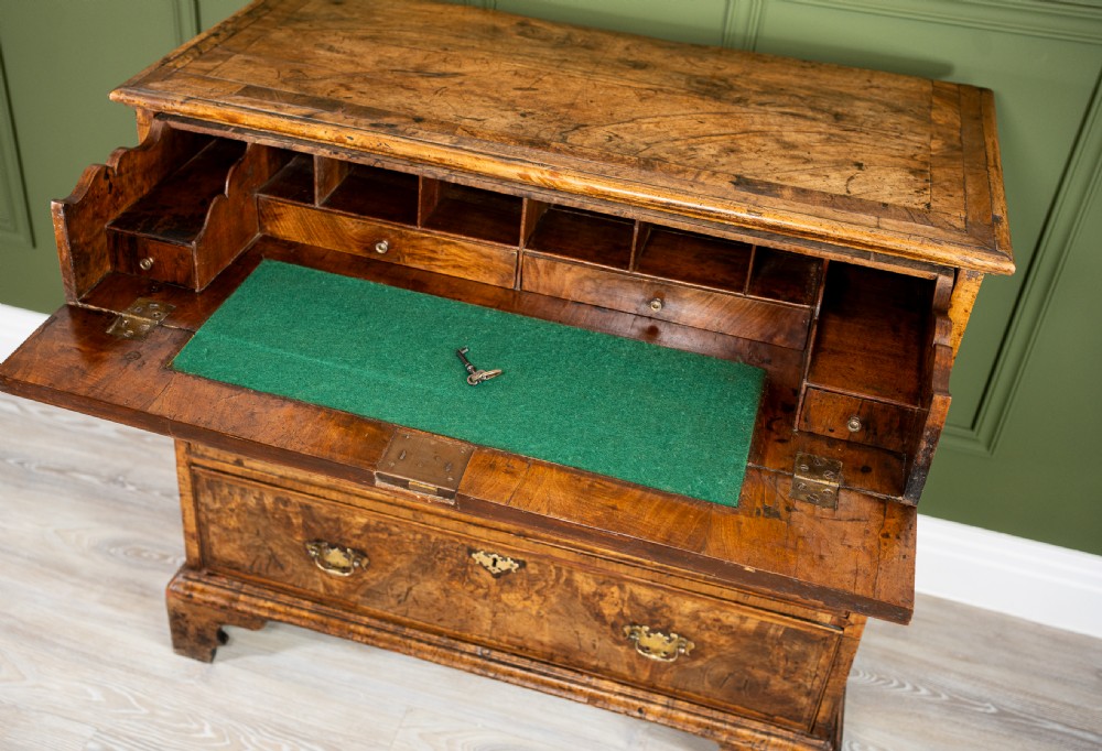 George II Burr Walnut Secretaire Chest of Drawers View VIII