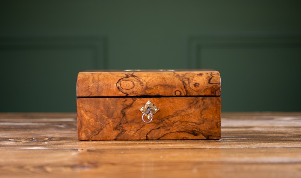 Burr Walnut Jewellery Box c.1880