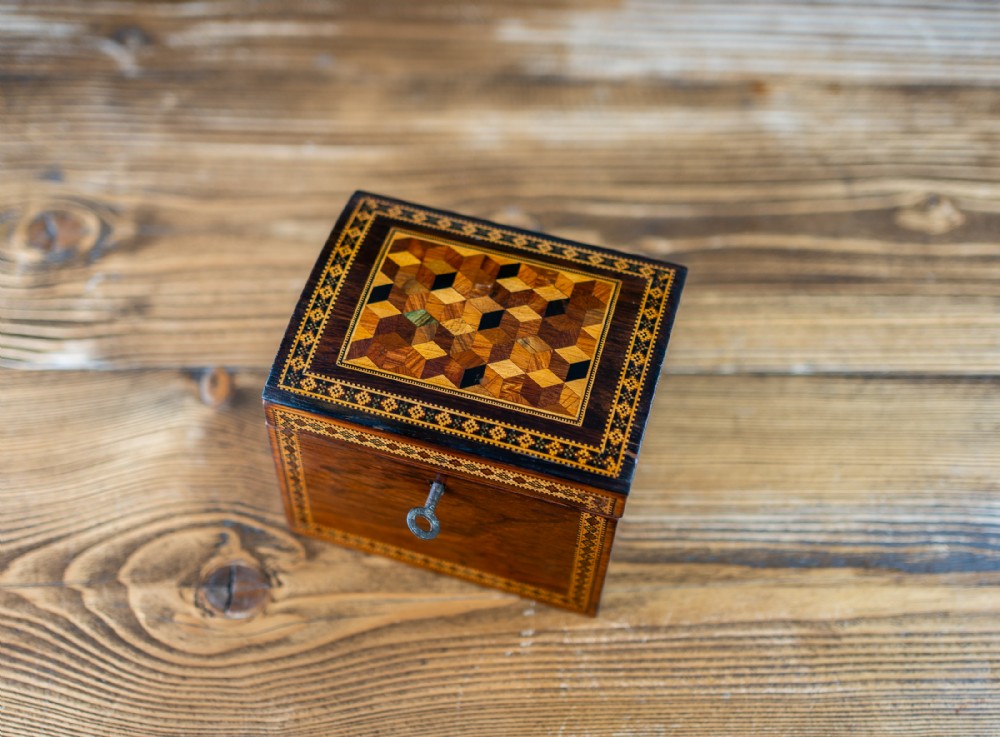 Tunbridge Ware Tea Caddy c.1870