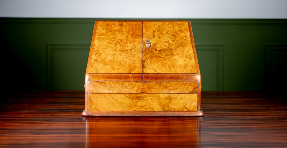 Victorian Figured Walnut Stationery Cabinet