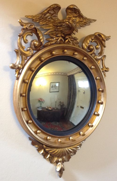 A Fine Regency Convex Mirror/gilt Mirror