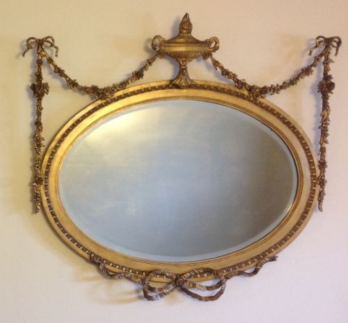 Adam Style Mirror with Floral Swags/gilt Mirror