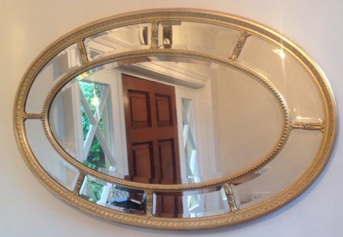 Oval Segmented Adam Style Gilt Mirror