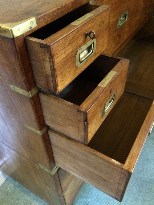 CAMPAIGN MILITARY SECRETAIRE CHEST OF DRAWERS - ADDITIONAL PHOTO 6