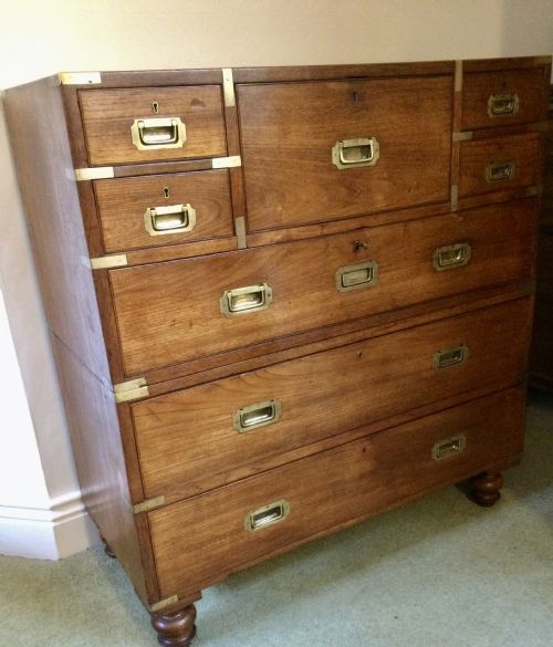 CAMPAIGN MILITARY SECRETAIRE CHEST OF DRAWERS - ADDITIONAL PHOTO 10