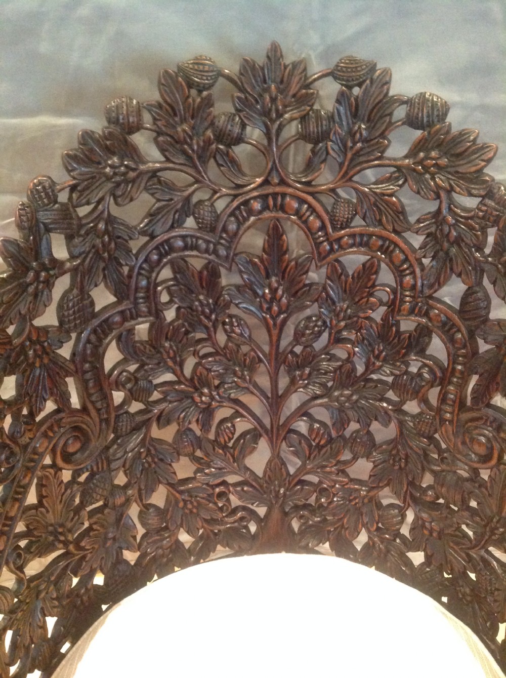 Indian high backed carved easy chair View IV