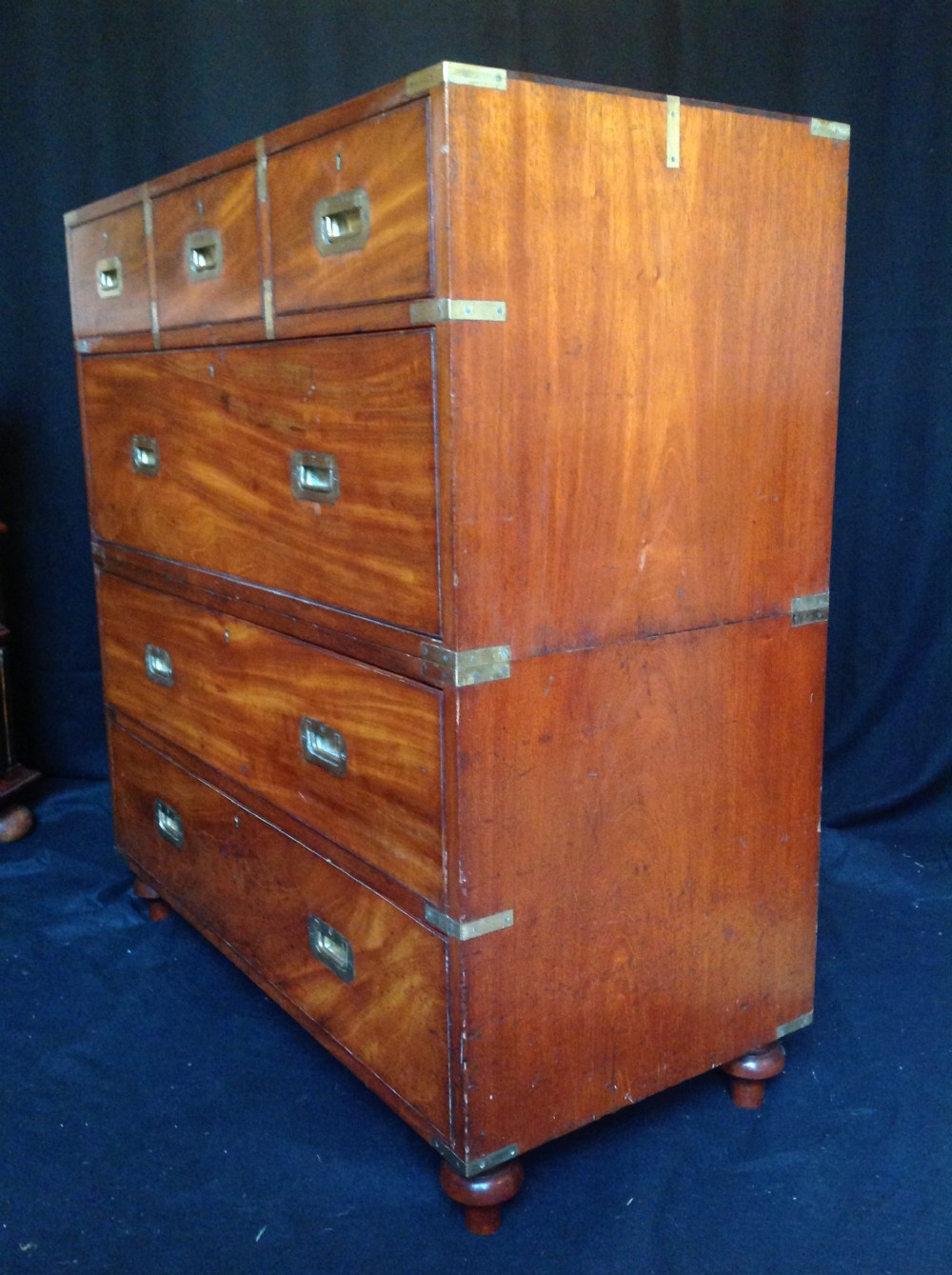 6 drawer Mahogany military campaign Chest  View X