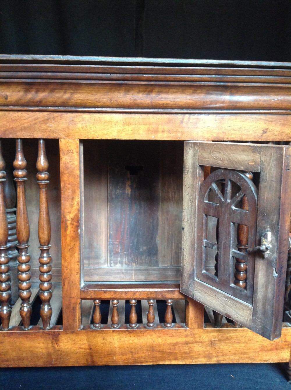 Early 19th Century walnut food hutch. View VI