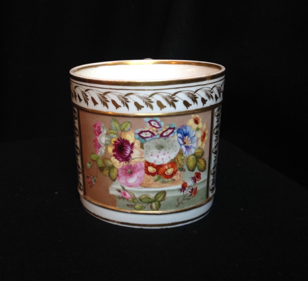 Pretty hand painted floral Derby porcelain mug
