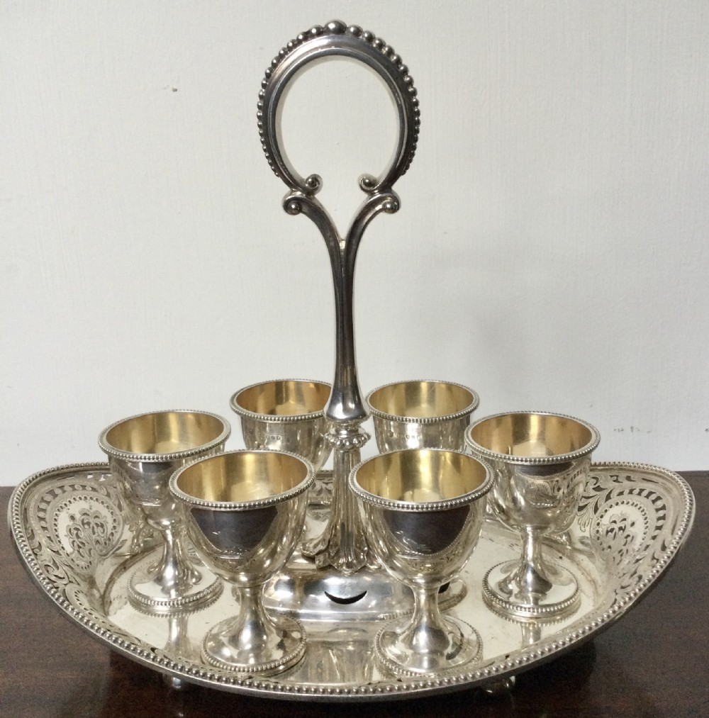 Silver egg cup cruet
