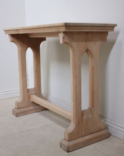 Victorian Antique Gothic Pine Console Table