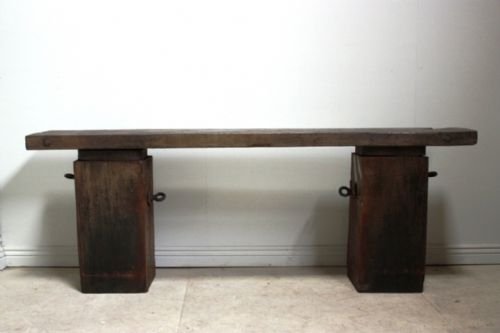 Unusual Antique Oak Groin Table