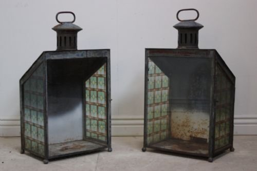 Pair of Antique 19th Century Railway Lanterns
