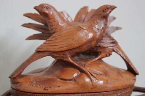 19th Century Antique Limewood Pen & Ink Stand