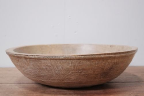 English 19th Century Elm Dairy Bowl