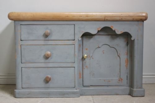 English Antique Dresser Base with a Sycamore Top