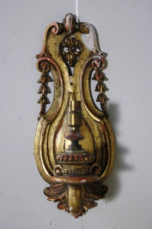 Pair of 19th Century Giltwood Wall Sconces/lights