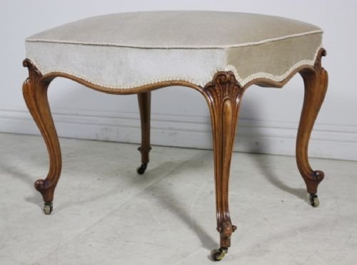19th Century Antique Walnut Foot Stool
