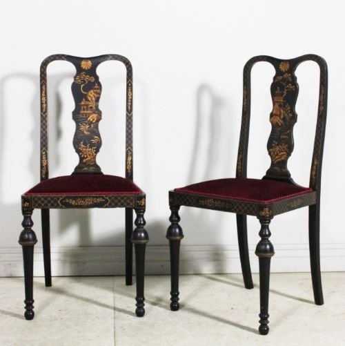 Pair of Edwardian Antique Side Chairs