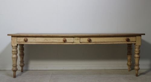 Original 19th C Antique Painted Pine Serving Table
