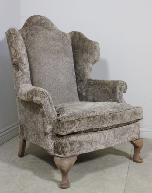 Antique Edwardian Uphostered Wing Chair