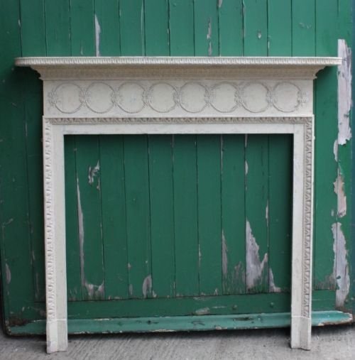 Regency Antique Painted Pine Fire Surround