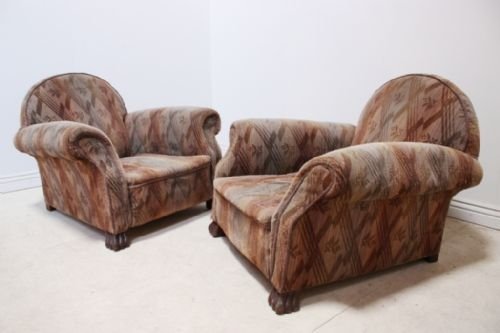 Pair of English Art Deco Armchairs