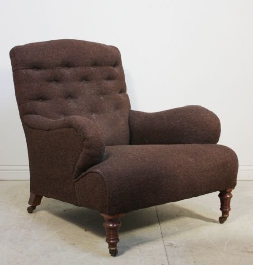 Antique Upholstered 'Howard' Style Armchair