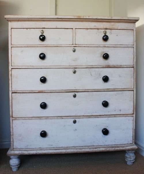 William IV Original Painted Pine Chest of Drawers