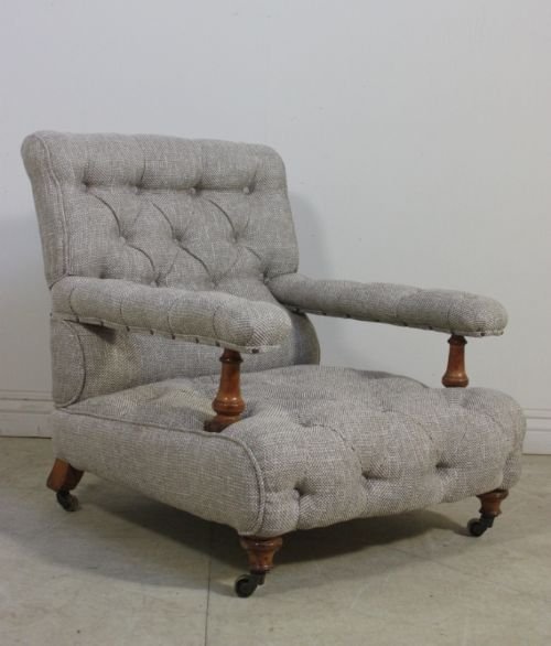 Antique Comfy Open Armchair by 'Holland & Sons'