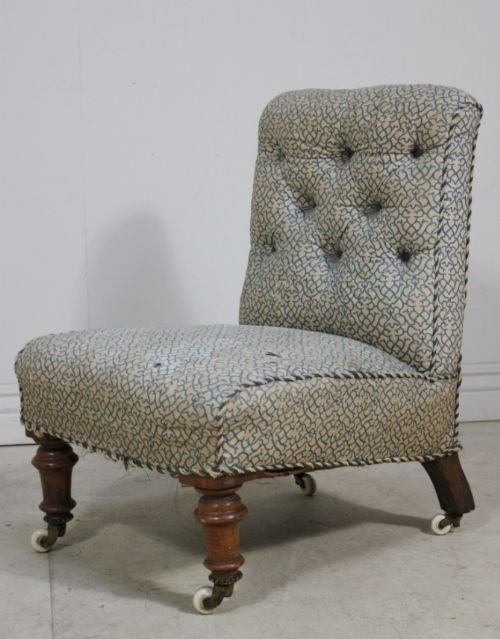 Quality English Victorian Upholstered Side Chair