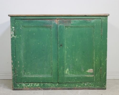 Original Victorian Antique Painted Pine Cupboard