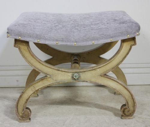 Antique X Frame Stool in Original Paint