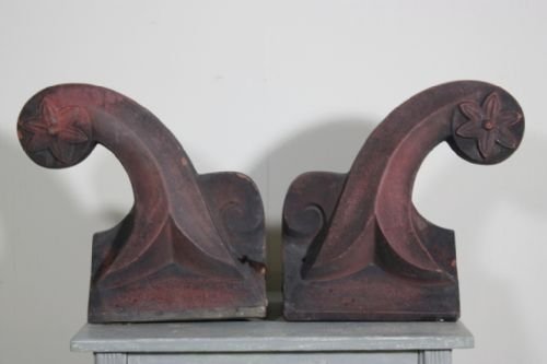 Pair of Victorian Antique Terracotta Finials