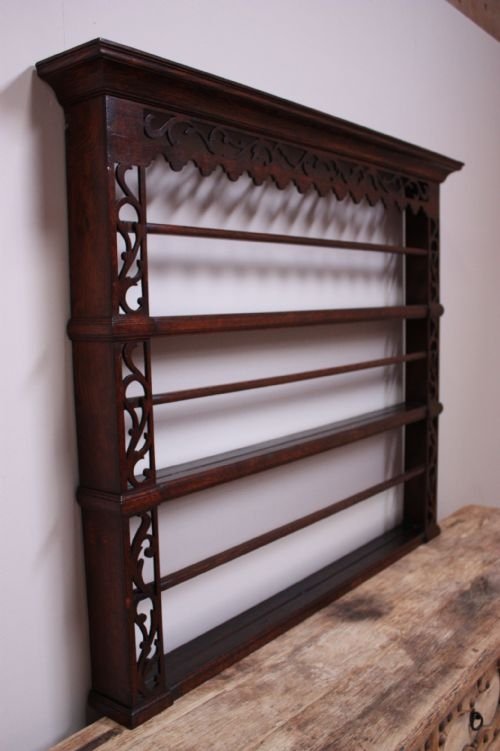 Late 19th Century Antique Oak Delft Rack