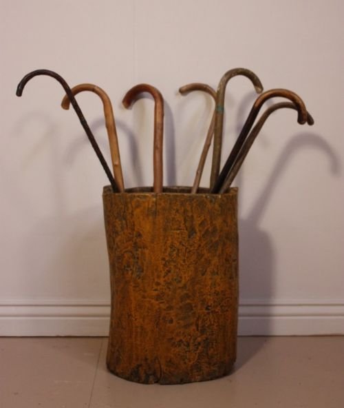 Antique Hollowed Out Tree Trunk Stand