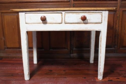 Antique 19th Century Two Drawer Side Table