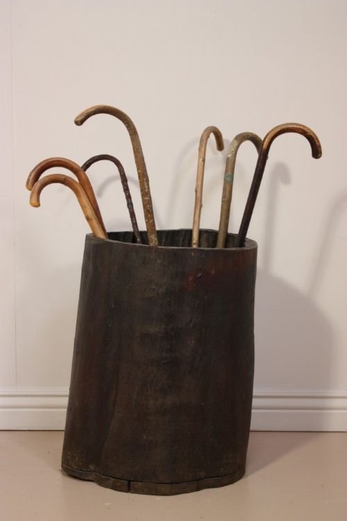 Antique Tree Trunk Planter/stick Stand
