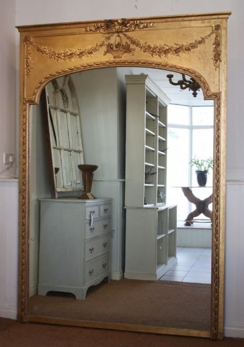 Huge 19th Century French Antique Watergilt Mirror