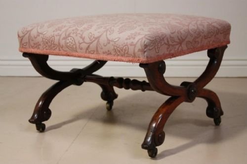 Regency Antique X Frame Footstool