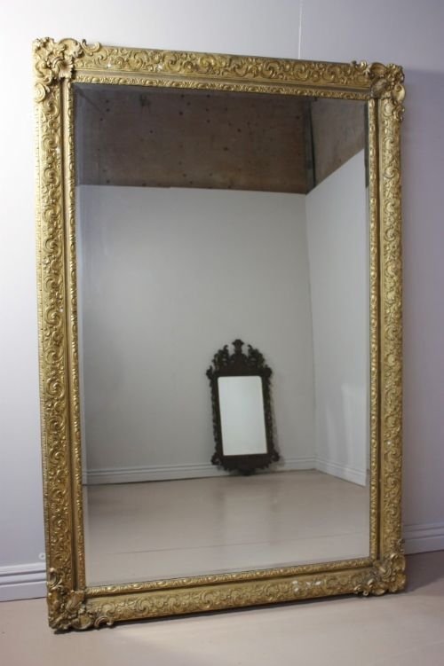 Large Early 19th Century Antique Gilt Mirror