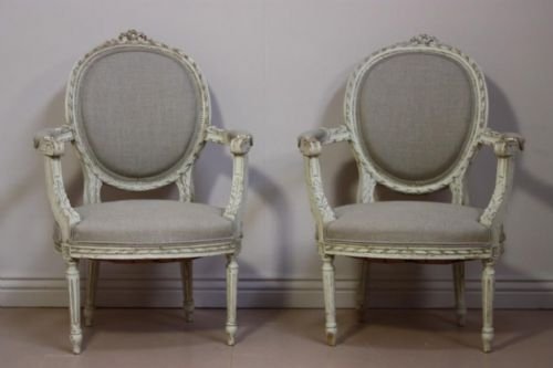 Pair of French Antique 1920'S Fauteil Armchairs
