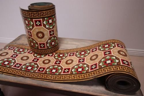 Unusual Decorative Antique Linoleum