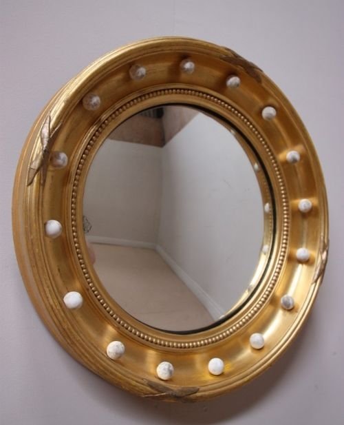 Mid 19th Century Gilt Convex Mirror