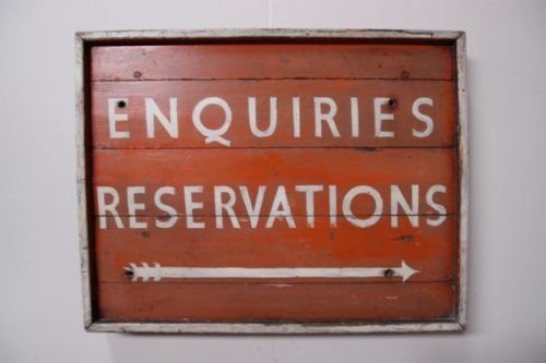 Antique Painted Pine Railway Sign