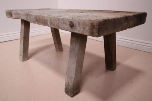 19th Century Antique Oak Pig Bench/coffee Table